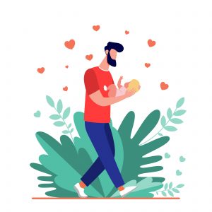 vínculo de apego padre e hijo ilustración