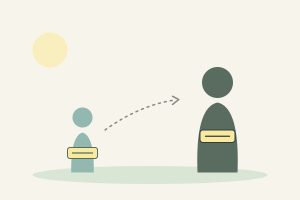 profecía autocumplida, la etiqueta del niño se repite en el adulto, ilustración